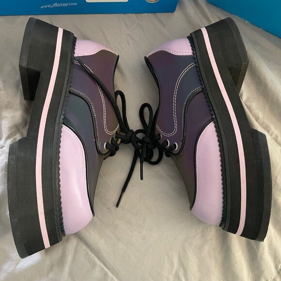 LAST - NEW Fluevog Fresh Vogs FV1 Vintage Style Lace Ups Purple Size 6 SOLD OUT - Picture 6 of 15